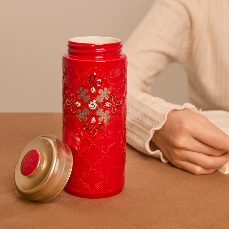 【乾唐軒活瓷】福來運轉隨身杯 - 雙層 5色任選 附精美禮盒