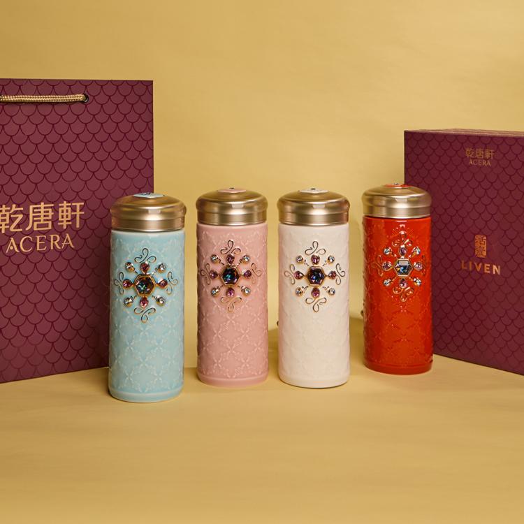 【乾唐軒活瓷】吉星福來運轉隨身杯 - 雙層 4色任選 附精美禮盒