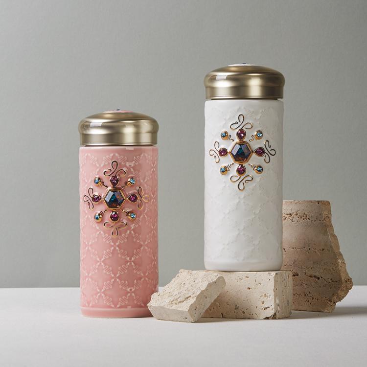 【乾唐軒活瓷】吉星福來運轉隨身杯 - 雙層 4色任選 附精美禮盒