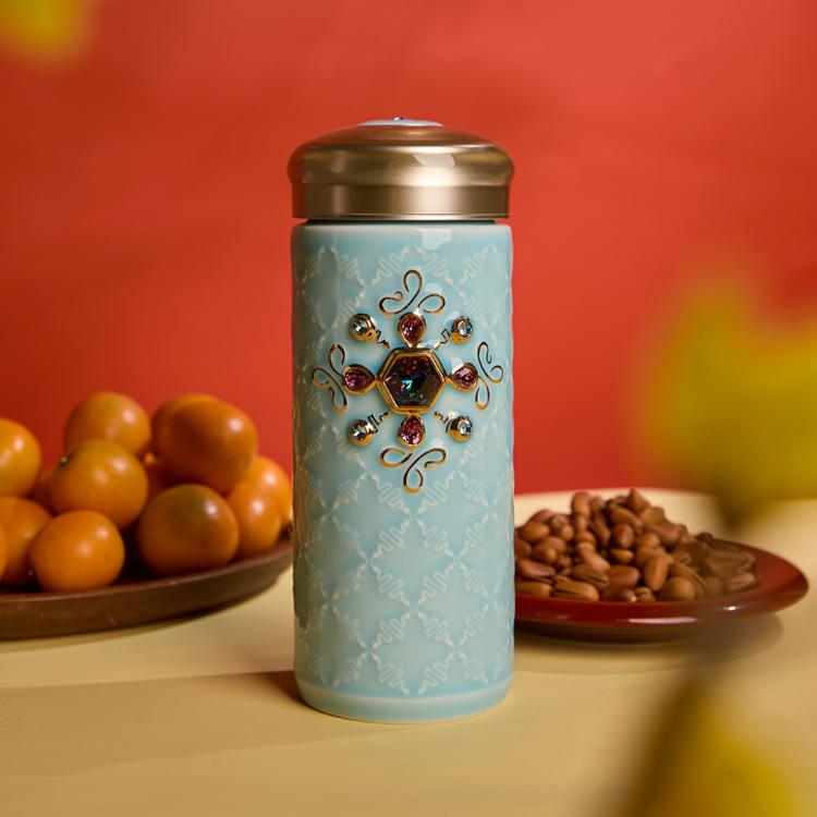 【乾唐軒活瓷】吉星福來運轉隨身杯 - 雙層 4色任選 附精美禮盒