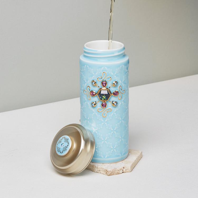 【乾唐軒活瓷】吉星福來運轉隨身杯 - 雙層 4色任選 附精美禮盒