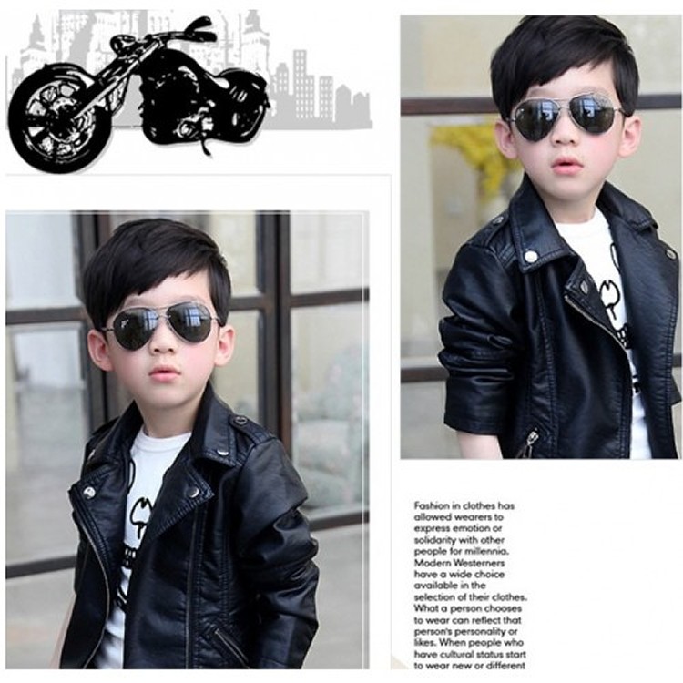 百搭帥氣翻領皮衣(兒童)