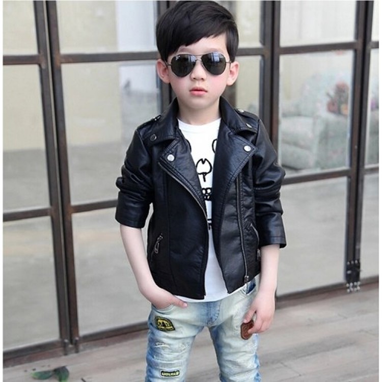 百搭帥氣翻領皮衣(兒童)