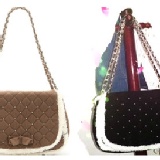 【Paoletta】時尚蝴蝶結毛毛單肩包(兩色)