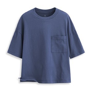 短版圓領口袋短袖T恤-女 - lativ