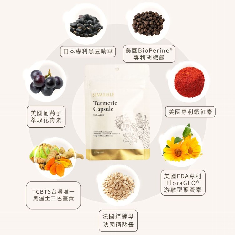 【薑黃王】薑黃明亮葉黃素膠囊