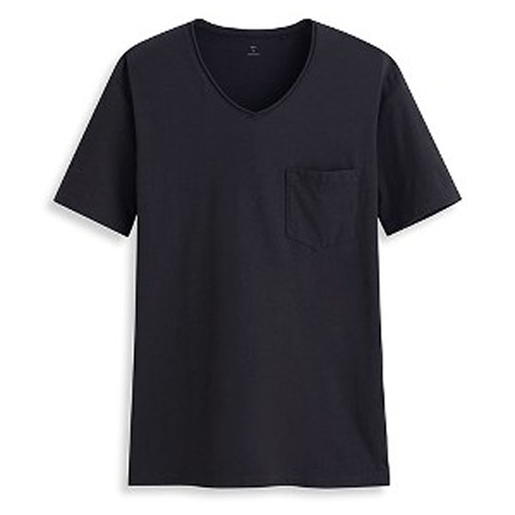 竹節棉V領短袖T恤-男 - lativ