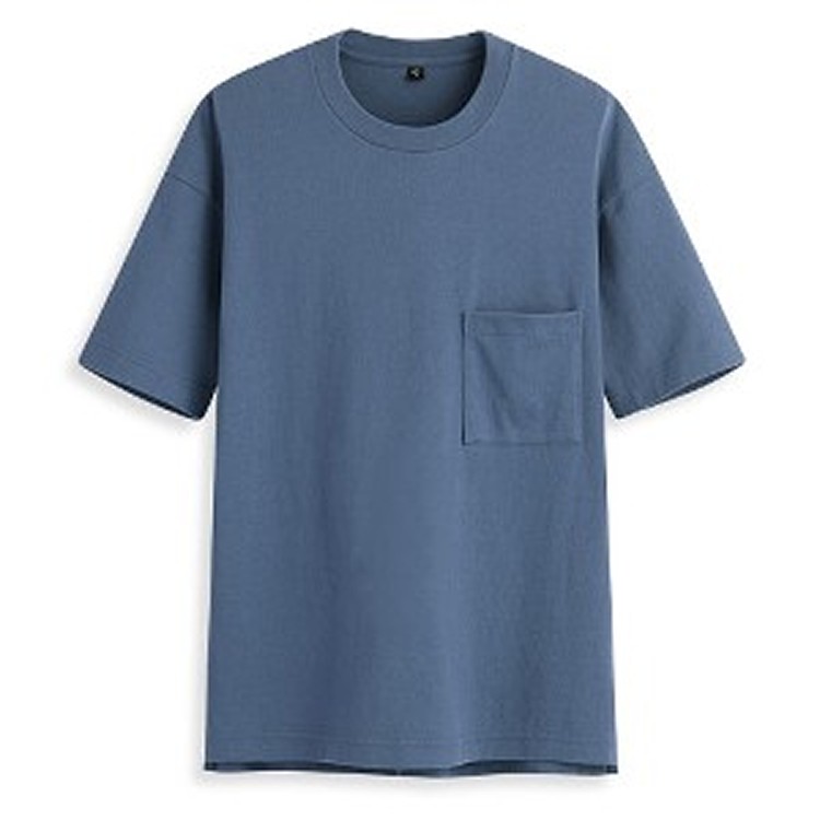 竹節棉V領短袖T恤-男 - lativ