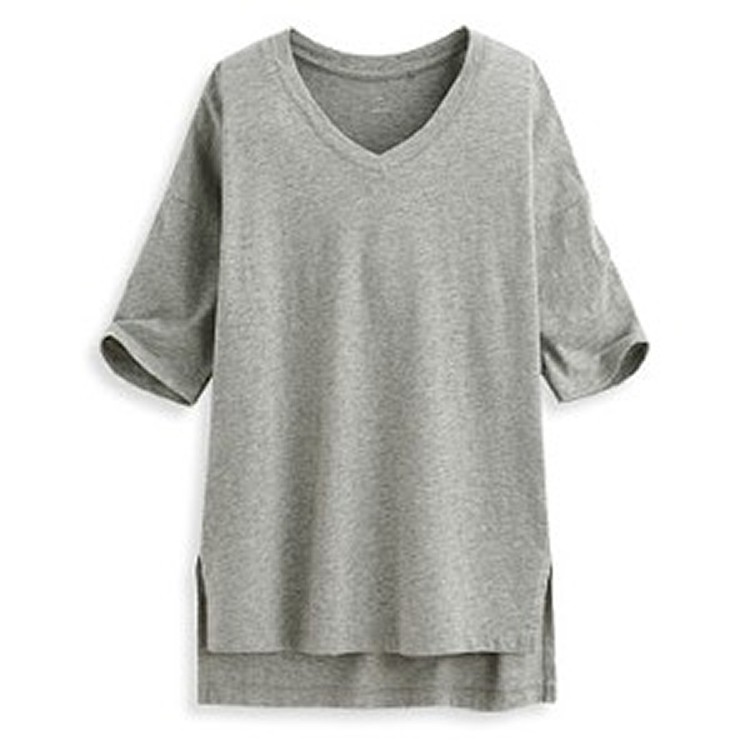 竹節棉V領T恤-女 - lativ