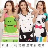 卡通 印花 短袖 居家服 睡裙