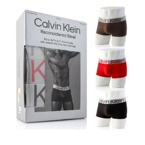 【Calvin Klein】男士內褲 低腰短版 彈性平口四角內褲 3色組盒裝