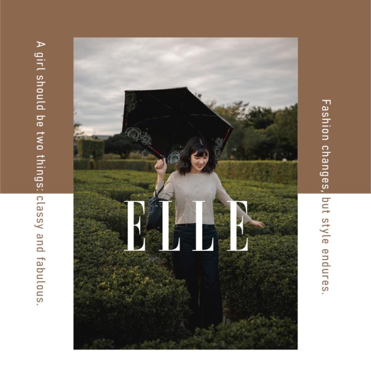 ELLE｜法國時尚精緻晴雨兩用摺疊傘-五款任選