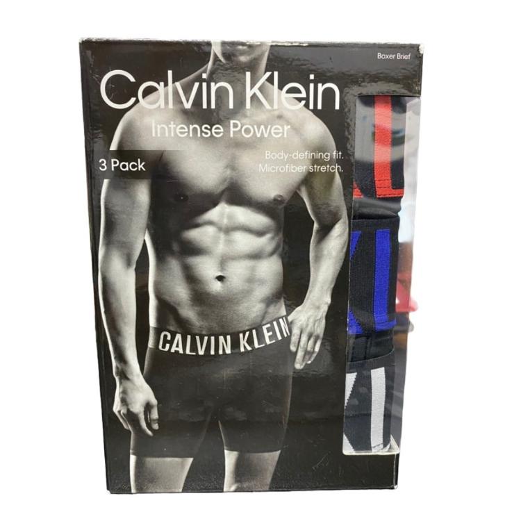 【Calvin Klein】男生貼身長版平口四角內褲 超細纖維柔滑柔軟 3件組盒裝 美國進口