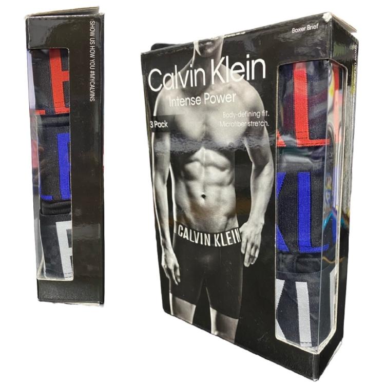 【Calvin Klein】男生貼身長版平口四角內褲 超細纖維柔滑柔軟 3件組盒裝 美國進口