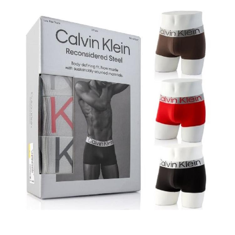 免運!【Calvin Klein】男士內褲 低腰短版 彈性平口四角內褲 3色組盒裝 3件/盒 (3組,每組1895.4元)