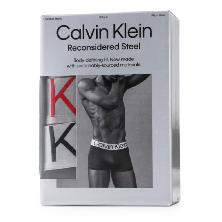 【Calvin Klein】男士內褲 低腰短版 彈性平口四角內褲 3色組盒裝