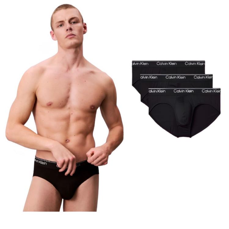 【CALVIN KLEIN】低腰 三件組 男內褲 三角褲(超細纖維彈性款)