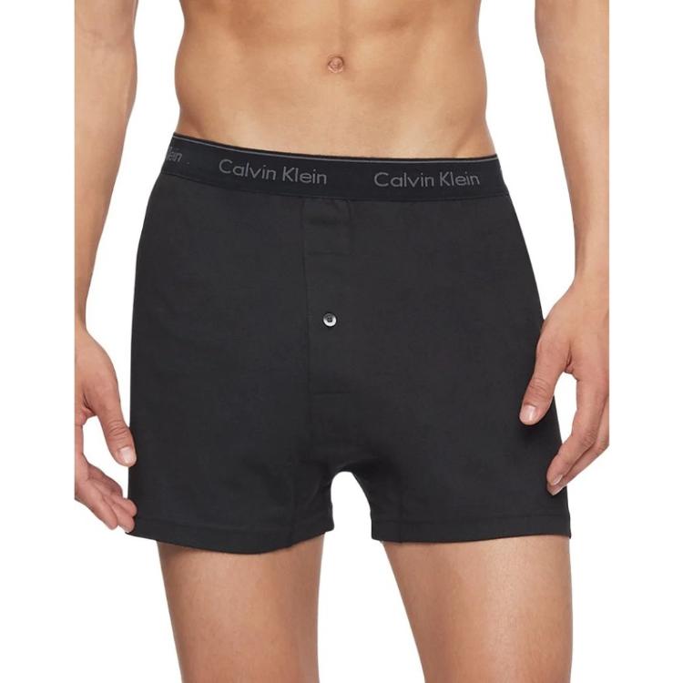 【CALVIN KLEIN】3件組 純棉 四角內褲 前開式鈕扣 內褲 男內褲