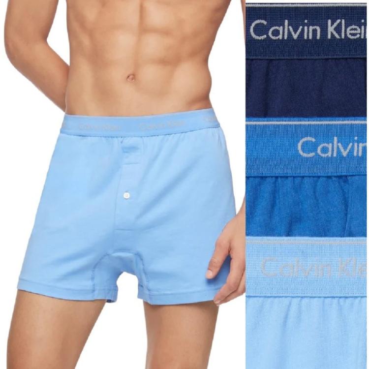 【CALVIN KLEIN】3件組 純棉 四角內褲 前開式鈕扣 內褲 男內褲