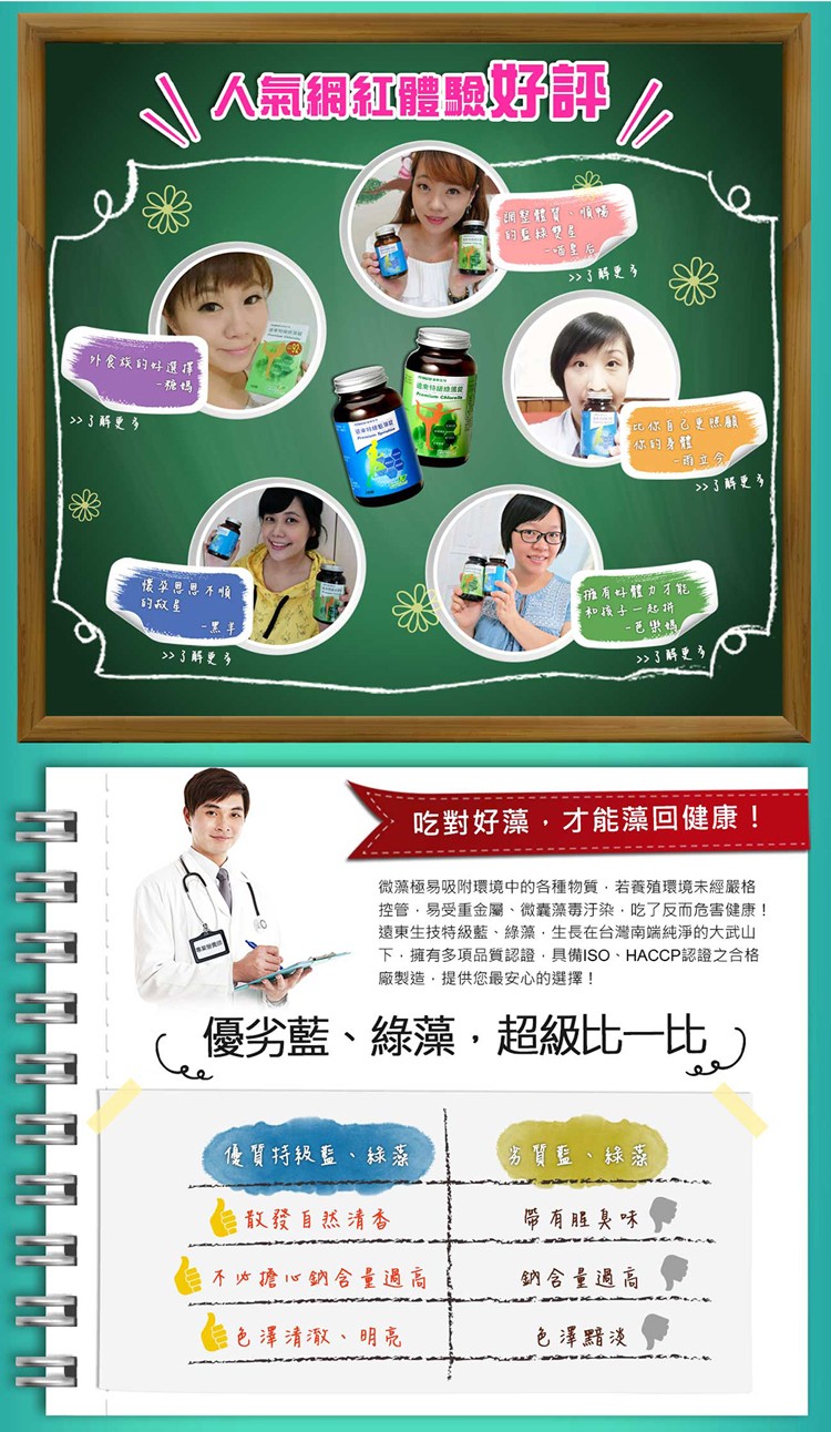 人氣網紅體好評，113日快雙生，皇后。>> 3解更多，外食族的好選擇，稳媽)，>>3解更多，你的身體，>>3解更多，儀孕思思不倾，确有好體力才能一，和孩子一起拼，的政星，>> 3解更多，>>3 解更多，吃對好藻,才能藻回健康!微藻極易吸附環境中的各種
