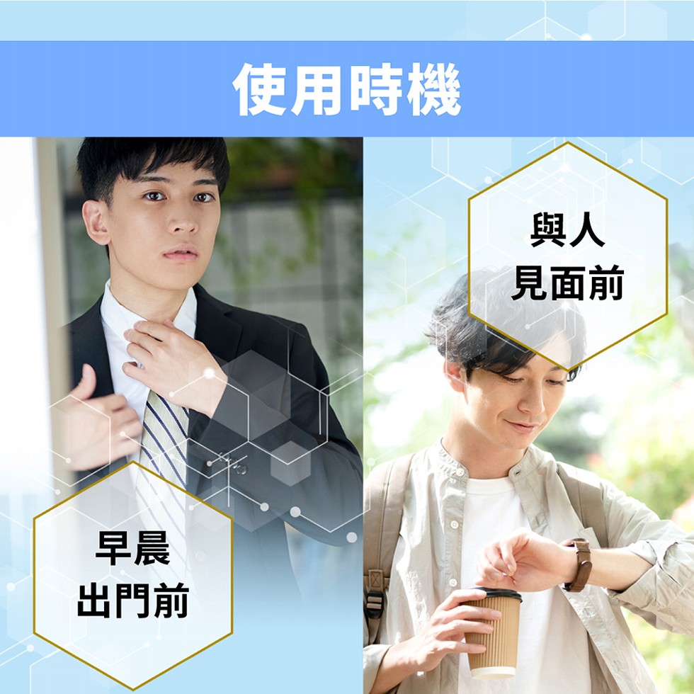 出門前，使用時機，見面前。