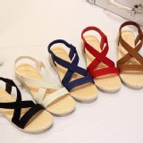 盛夏鬆緊羅馬鞋(5色可選) 棕色