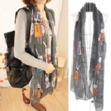 (ttB39)兔子花紋女郎純棉兔子超長披肩 特價：$120