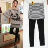 條紋包臀裙+黑色九分褲 (E0026)