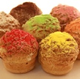 1/3鮮果果力菇六入 造型菇泡芙~每顆實重60g以上~回烤後外酥內滑順~凍著吃有如冰淇淋泡芙