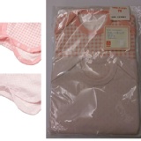 uniqlo短袖包屁衣粉紅70cm