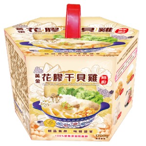 【鮮廚】黃金花膠干貝雞1700g(禮盒裝)