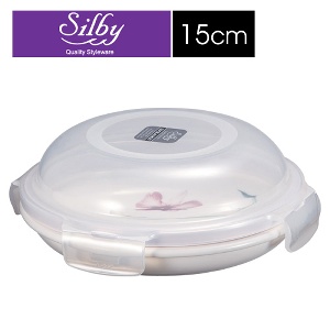 樂扣樂扣典雅瓷器保鮮盤15CM圓頂型/蘭花 商品編號:1A01-SLB901