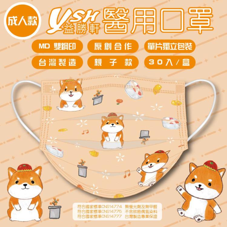 免運!【YSH益勝軒】 成人醫療口罩 台灣製 (親子款) 30入/盒 (4盒120入,每入6.9元)