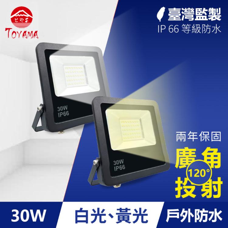 【TOYAMA特亞馬】30W黑鑽戶外防水LED投射燈
