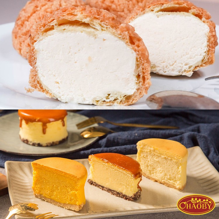 【超比食品】甜點夢工廠 靈魂乳酪、桃酥泡芙禮盒組