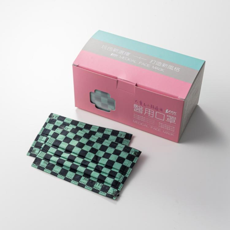 【YSH益勝軒】台灣製大童醫療口罩 (格紋系列)