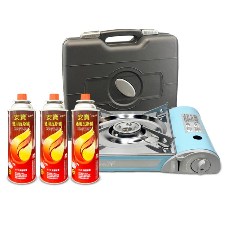 【怡家寶】E-JOBO 韓國進口萊莉雅卡式瓦斯爐/台+瓦斯罐24瓶超值組