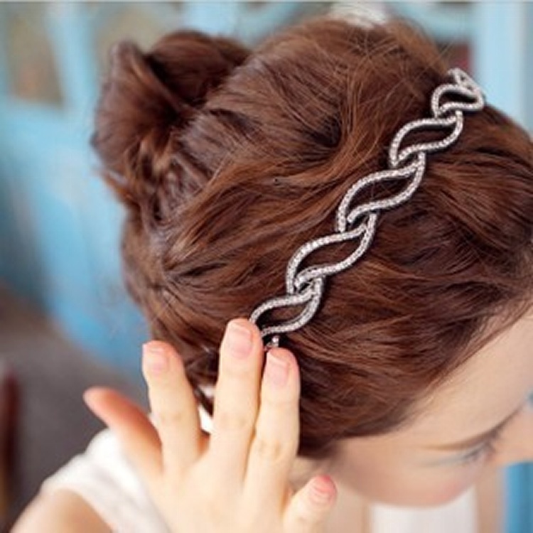 韓國韓版發飾波浪樹葉滿鑽鑲鑽水鑽爪鏈發箍 寬邊發箍頭箍發卡子-淘寶台灣，萬能的淘