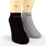 NO8:素色船型運動襪(23~28cm) 黑色