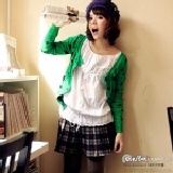 合購最夯~OrangeBear《CA017》英倫注目~不敗蘇格蘭格紋鬆緊腰帶百摺裙‧2色