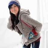 合購力量大!!OrangeBear中大尺碼《F0059》甜蜜季節~粗針織毛線鋪棉長袖連帽外套 限時集殺特價399元！