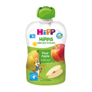 免運!【HiPP喜寶】生機 水果趣 西洋梨蘋果 水蜜桃野莓 蘋梨藍莓 100g/包 (12包，每包48元)