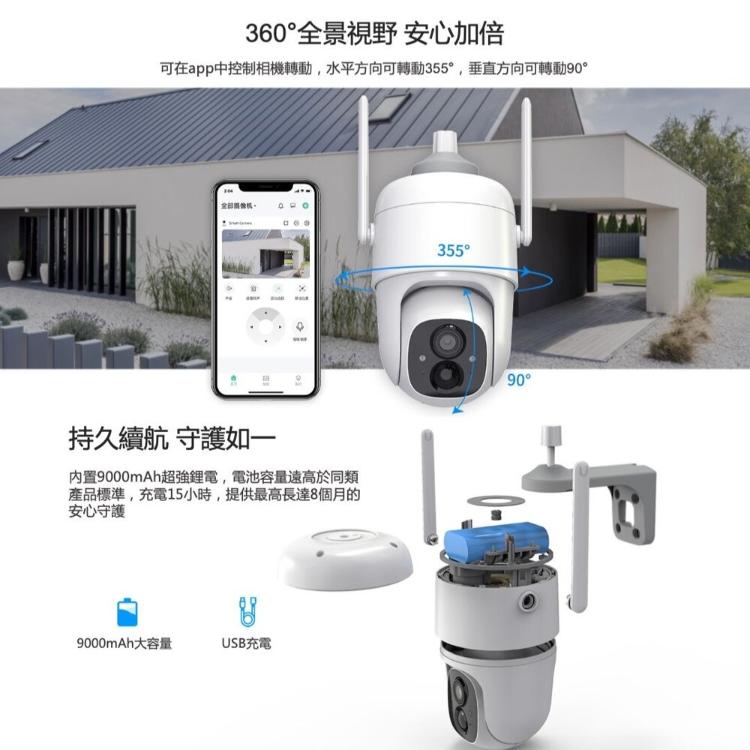 【GOOFINDS】太陽能無線監視器 Wifi攝影機 監視器 無線使用 居家監視器 智能追蹤