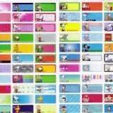 彩色授權卡通姓名貼2.2*0.9公分(史奴比)