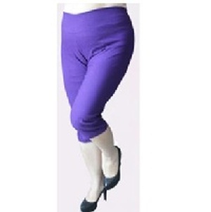 超彈性牛仔棉七分鉛筆褲-紫色