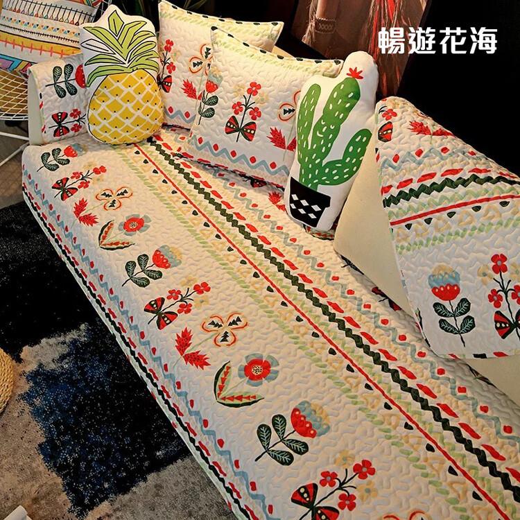 【DaoDi】純棉透氣防滑沙發墊-3人坐墊(沙發套 防滑沙發墊 沙發坐墊 沙發巾)