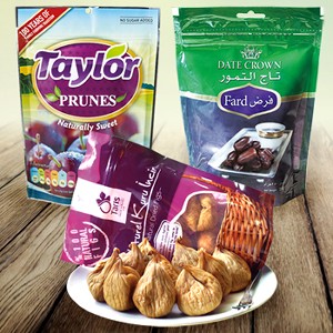 土耳其Taris無花果/阿拉伯Crown椰棗/美國Taylor加州黑棗梅 5包組