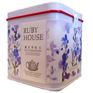 薰衣草紅玉花茶包 16入彩繪方罐