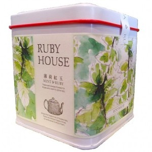 薄荷紅玉花茶包 16入彩繪方罐