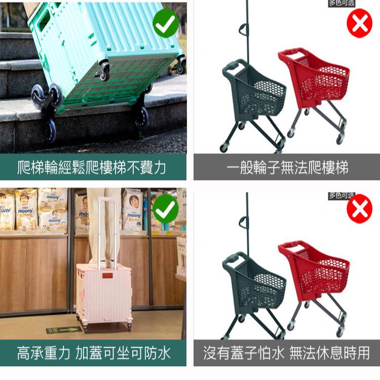 【DaoDi】萬向折疊購物車8輪爬樓梯款(手推車 買菜車 菜籃車 收納箱 手拉車)